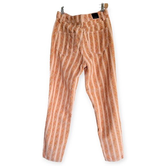 BDG Mom High Rise Peach Pink Floral Corduroy Pants Size 26 Cute Everyday Look - Picture 4 of 12
